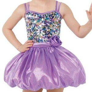 Purple Metallic Bubble Dance Dress